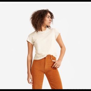 Everlane Cream Recotton Tee, Size L